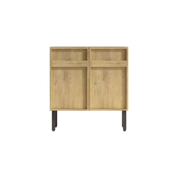 English Elm 30inch Floating Bathroom Vanity with 3d Carved Panels and Spacious Drawer Storage W3520P455333
