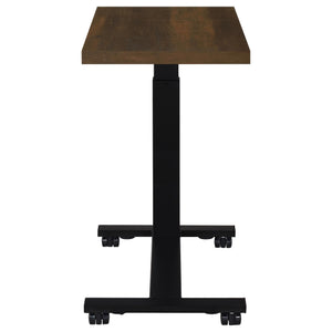English Elm Geary Dark Pine Rolling C-Table with Hand Crank Height Adjust 27–39" Locking Casters for Laptop BreakfastGeary Dark Pine Rolling C-Table with Hand Crank Height Adjust 27–39" Locking Casters for Laptop Breakfast B062P375560