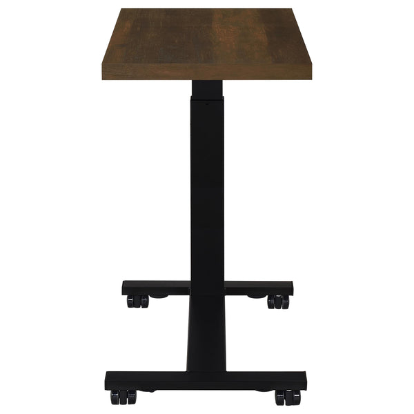 English Elm Geary Dark Pine Rolling C-Table with Hand Crank Height Adjust 27–39" Locking Casters for Laptop BreakfastGeary Dark Pine Rolling C-Table with Hand Crank Height Adjust 27–39" Locking Casters for Laptop Breakfast B062P375560