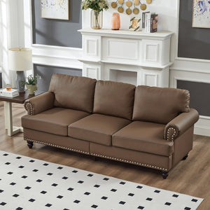 English Elm 83" Modern Classic Three-Seater Sofa with Storage, Upholstered Polyester, Solid Wood Frame, 900lb Capacity Brown W1097S00178