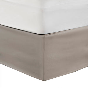 JLA Home Madison Park - Wrap Around Adjustable Bedskirt with 26" Drop, Non-Slip Band, Wrinkle-Resistant Fit for Neat Beds Khaki MP11-5368