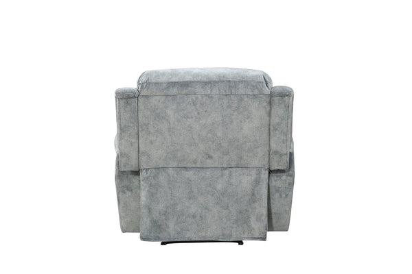 English Elm Mariana Silver Gray Fabric Recliner Chair with Glider, Pocket Coil Seat, Pillow-Top Arms & Cenro Mechanism B2726P250940