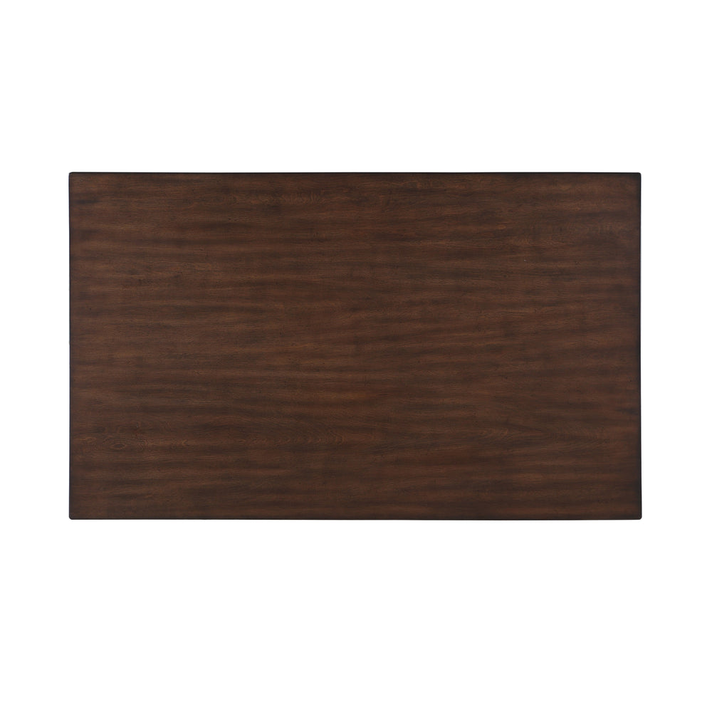 English Elm Classic Salton Cherry 6pc Dining Set with Bench and 4 Faux Leather Chairs — Arts & Crafts Style Dining Room Furniture, Simple Assembly B011P194596