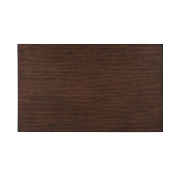 English Elm Classic Salton Cherry 6pc Dining Set with Bench and 4 Faux Leather Chairs — Arts & Crafts Style Dining Room Furniture, Simple Assembly B011P194596