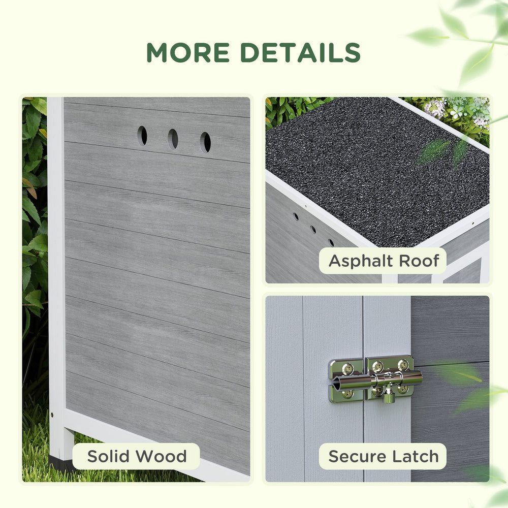 English Elm Wooden Fir Duck House with Asphalt Roof Dual Doors and Ventilation for Backyard Poultry T3971P407852