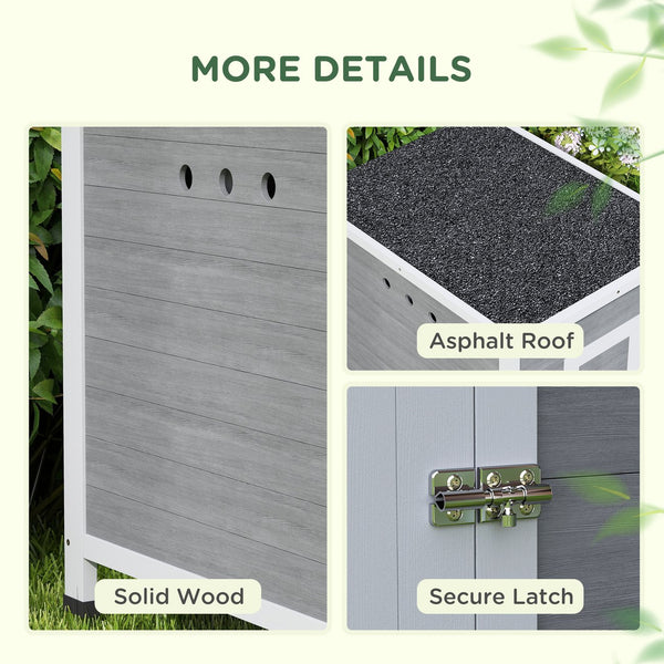 English Elm Wooden Fir Duck House with Asphalt Roof Dual Doors and Ventilation for Backyard Poultry T3971P407852