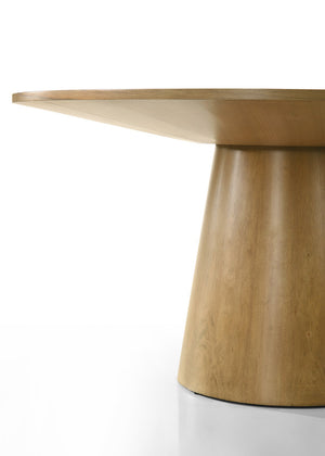 English Elm Jacopo Round Pedestal Dining Set Driftwood Table with Four Upholstered Chairs B2749S00300