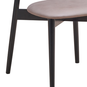 English Elm Grey Padded Side Chair Set of 2 — Tapered Legs, PU Upholstered Back, Chrome Metal Frame, Modern Comfort B062P209269