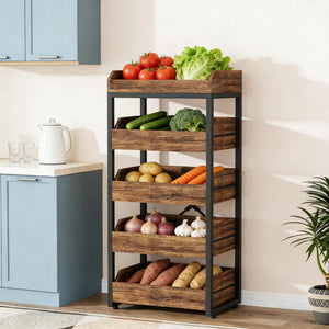 English Elm Compact Six Tier Bookcase with 12 Open Cubes for Slim Vertical Home Office Storage T3971P450803