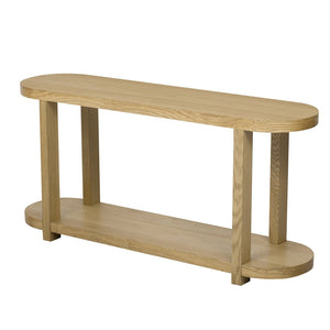 English Elm U_Style Modern Minimalist Ash Veneer Console Table - Chic Entryway, Hallway, And Living Room Accent N711P241273O-GIGA