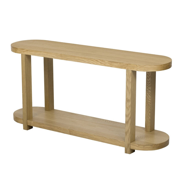English Elm U_Style Modern Minimalist Ash Veneer Console Table - Chic Entryway, Hallway, And Living Room Accent N711P241273O-GIGA