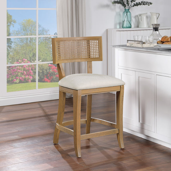 OSP Home Furnishings Alaina 26" Cane Back Counter Stool Linen