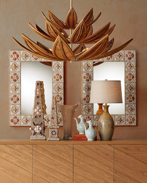 Currey & Company Tamara Tall Vase - Elegant Mouthblown Glass In Pale Peach With Gold Flecks - Timeless Modern Decor Brown Glass ,Gold Powder 1200-0989-currey-company