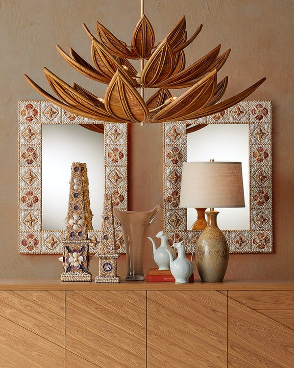 Currey & Company Tamara Tall Vase - Elegant Mouthblown Glass In Pale Peach With Gold Flecks - Timeless Modern Decor Brown Glass ,Gold Powder 1200-0989-currey-company