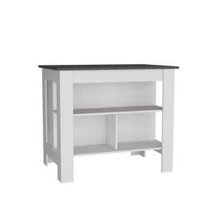 English Elm Cortes 2-Tier Kitchen Island With Spacious Worktop, Stylish Storage & Reversible Design For Versatility B070P234334