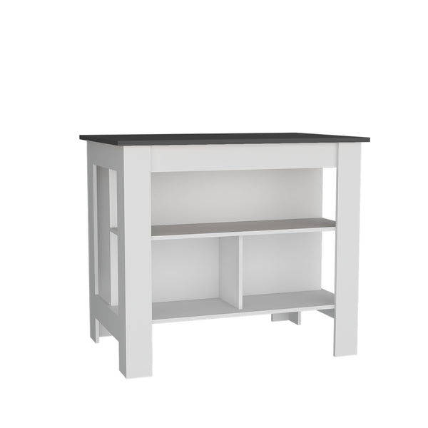 English Elm Cortes 2-Tier Kitchen Island With Spacious Worktop, Stylish Storage & Reversible Design For Versatility B070P234334