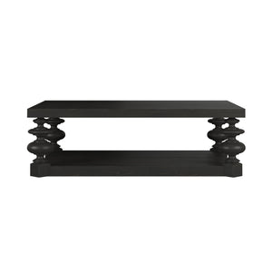 Atrium Rectangular Coffee Table - Bold Neoclassical Design with Hand-Glazed Blackened Sable Finish