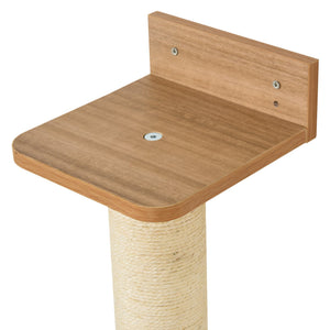 English Elm Pawhut Wall Mounted Pine Cat Tower with Sisal Posts Condo and Climbing Platforms W2225P217049