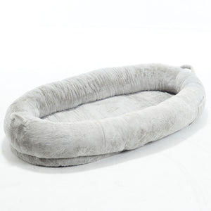 English Elm Human Dog Bed Oversized Memory Foam Floor Lounger with Plush Surface and Storage Pocket W2705P255385