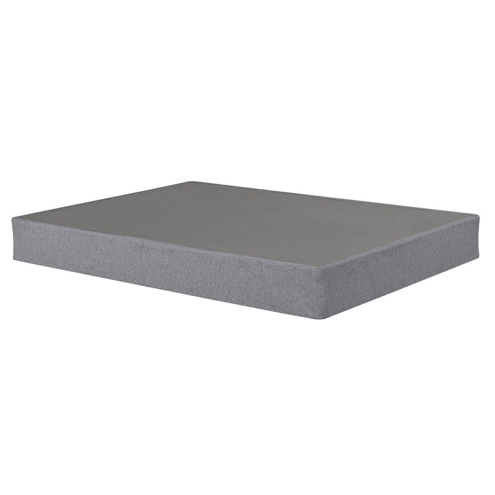 English Elm 9 Foldable Metal Bed Base Cal King - 9in Portable Mattress Foundation with Non-Slip Cover, Strong Grey 72 L x 53 W x 6 H B2741P280153