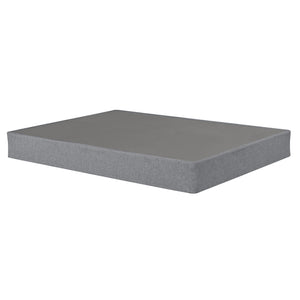 English Elm 9 Foldable Metal Bed Base Cal King - 9in Portable Mattress Foundation with Non-Slip Cover, Strong Grey 72 L x 53 W x 6 H B2741P280153