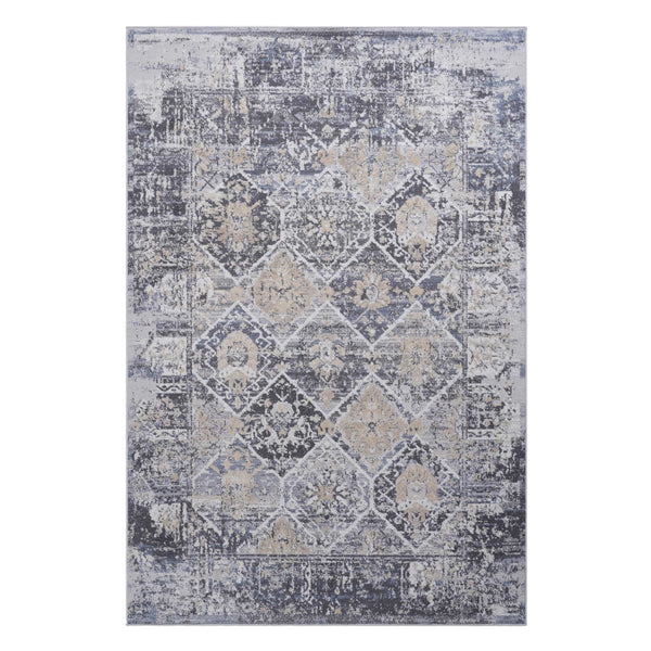 English Elm Loom & Luxe 6X9 Grey/Blue Area Rug - Stylish, Non-Shedding, Stain Resistant For Living Room & Office B335P289514
