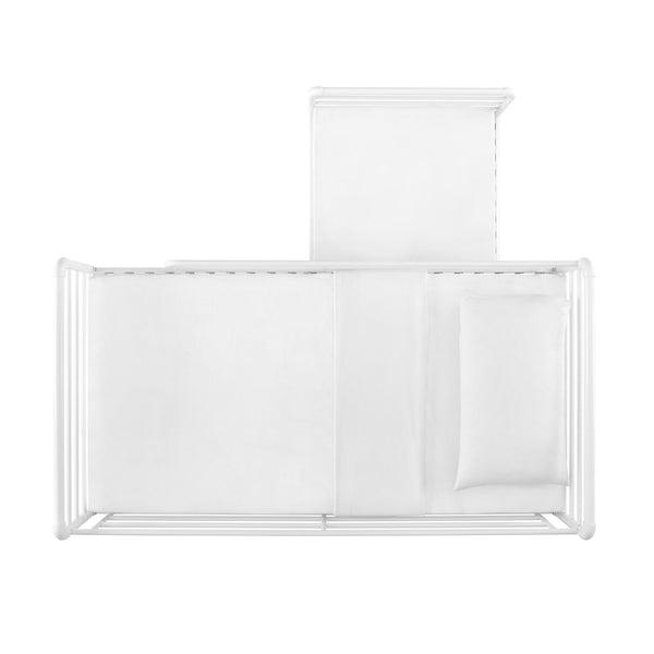 Devan Modern L-Shape Twin Bunk Bed with Fun Cutouts - Space-Saving Design in White & Cool Grey