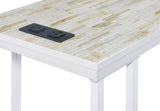 OSP Home Furnishings Norwich C-Table White / White Mosaic