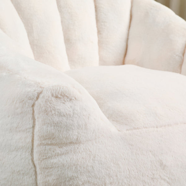 English Elm Bean Bag Chair - Luxurious Faux-Fur Sofa With High-Density Foam For Ultimate Comfort & Style W2200P313805