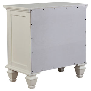 English Elm Cortina Queen Bedroom Set Carved Panel Hardwood Frame Cream Finish Nickel Hardware B062S00781
