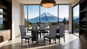 English Elm Modern 2pc Side Chair Set - Sleek Black Polyester Upholstery, Modern Minimalist Dining & Office Seating, Easy Assembly, 20"W x 24"D x 41"H B2741P406738