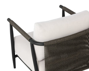 Sunpan Muros Lounge Chair - Stylish Outdoor Seating With Black Aluminum Frame & Palazzo Cream Cushions Cream Fabric 112165