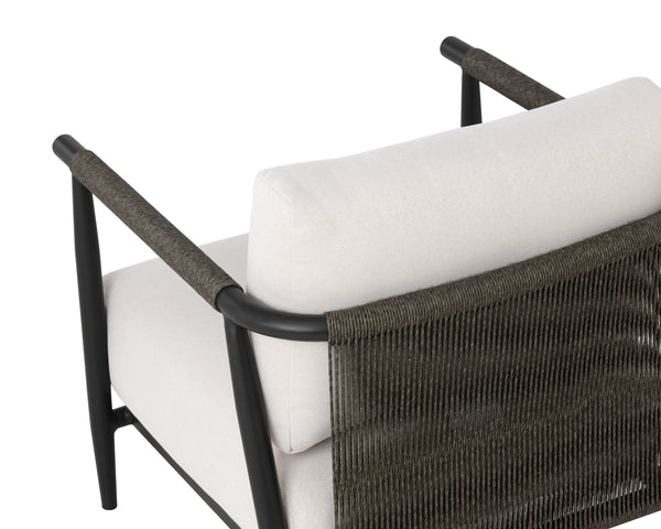 Sunpan Muros Lounge Chair - Stylish Outdoor Seating With Black Aluminum Frame & Palazzo Cream Cushions Cream Fabric 112165