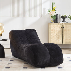 English Elm Creative Bean Bag Sofa Chair with Plush Superfiber Cover and Soft Foam Filling for Luxe Comfort Black W1996P266264