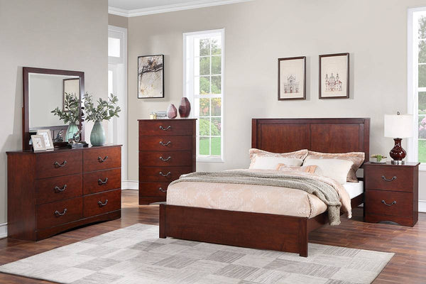 English Elm 1pc California King Bed Cherry Finish Two Panel Headboard Traditional Bedroom Frame B011S02094