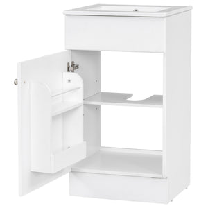 English Elm [video] Compact Sage Green Bathroom Vanity with Ceramic Sink Soft Close Cabinet White N759P237932K