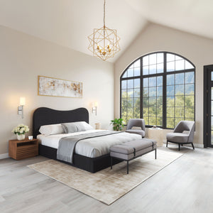 Zuo Modern Sele King Bed - Stylish Modern Design With High-quality Materials For A Chic Contemporary Bedroom Black 100% Polyester,Rubberwood,Mdf,Plywood,100% Polypropylene 110712-zuo-modern