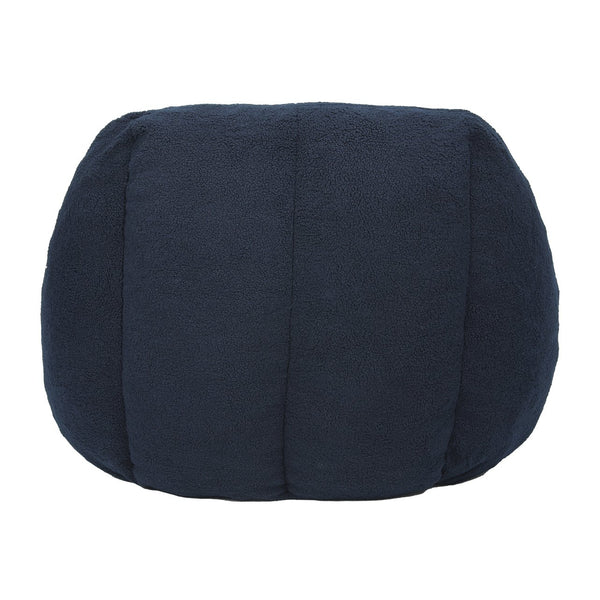English Elm Bean Bag Chair Oversized Faux Fur Memory Foam Lounge Seat for Dorm or Living Room Dark Blue W2200P243725