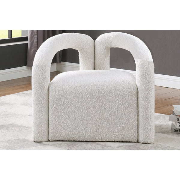 English Elm Modern/contemporary Boucle Accent Chair Sculptural Tubular Frame for Living Room Cream B011P426601