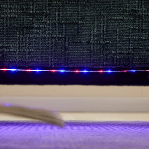 English Elm Modern chenille 2-seater sofa with LED lighting, USB charging, storage pocket, sturdy wood legs Emerald W395P318546