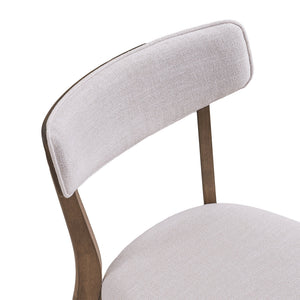 English Elm Caleb Mid-century Upholstered Dining Chair Set of Four with Tapered Oak Legs Light Beige,Walnut N768P282333W