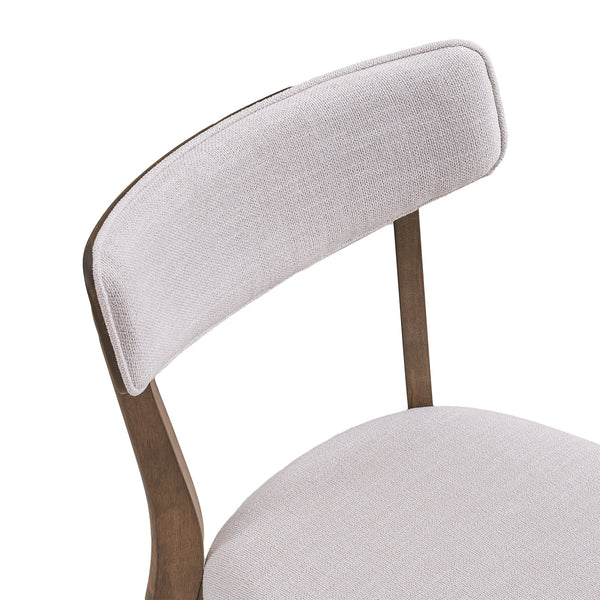 English Elm Caleb Mid-century Upholstered Dining Chair Set of Four with Tapered Oak Legs Light Beige,Walnut N768P282333W