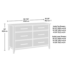 English Elm Dresser, Stylish Brown Finish With Ample Storage, Smooth Glides & Compact Design For Any Room B356P402691