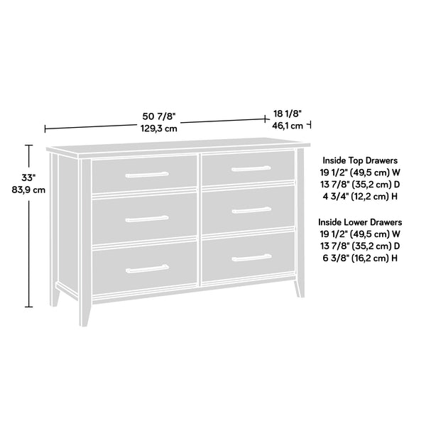 English Elm Dresser, Stylish Brown Finish With Ample Storage, Smooth Glides & Compact Design For Any Room B356P402691