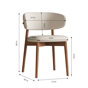 English Elm Mid-Century White Dining Chairs Set of 2 – Ash Wood Legs, Ergonomic PU Seats, Durable, Easy Assembly W509P316122