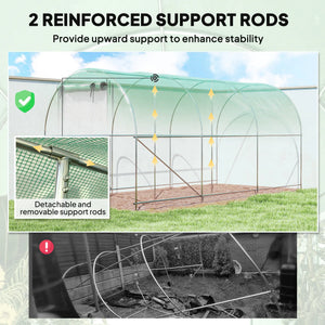English Elm Walk-in Tunnel Greenhouse Galvanized Steel Hoop Frame Uv Resistant Pe Cover Outdoor T3971P415091