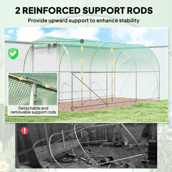 English Elm Walk-in Tunnel Greenhouse Galvanized Steel Hoop Frame Uv Resistant Pe Cover Outdoor T3971P415091