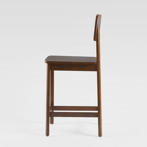 Minimalist Solid Wood Counter Stool - Set of 2 Walnut MASD7DWTVS Walker Edison