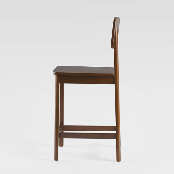 Minimalist Solid Wood Counter Stool - Set of 2 Walnut MASD7DWTVS Walker Edison