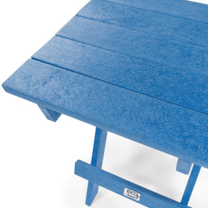 English Elm Riverstone Recycled Hdpe Folding Outdoor Bistro Table Weatherproof Patio Balcony Blue B2745P409703